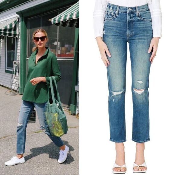 Mother Superior Denim High Waisted Rider Far Beyond the Sky Straight Jeans 28 - Picture 4 of 9